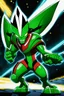 Placeholder: A new space creature from Ben 10 cartoon. Strong and graceful. Advanced metal. Magical power, precise detail and intense power Add "full body view" as a prefix. Use an aspect ratio (dimensions) that is mor vertical (3:4 vs 4:3), move the camera back ("extreme long range view"), move camera upward rather than being at hip height ("high angle view" or "eye-level view"). Describe her shoes or stance, as well as what you see over her head