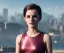 Placeholder: Emma Watson, full-length, in a swimsuit, cyberpunk 2077, photorealistic illustration, 16k