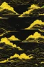 Placeholder: a full black shirt filled with yellow line art clouds