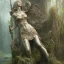 Placeholder: statue goddess athena abandoned, between moutain, swamp, water, glass, fog, highly realistic, highly detailed, intricate, 8k