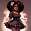 Placeholder: black cute chubby girl art fullbody