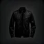 Placeholder: simple black jacket, black background