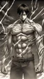 Placeholder: In the heart of the battlefield, Eren Yeager undergoes a profound transformation into his Titan form. The scene is bathed in an otherworldly, powerful light that highlights every intricate detail of his changing anatomy. The transformation is not only physical but also emotional, as Eren grapples with the brutal power surging through him. Describe this awe-inspiring moment with vivid detail, capturing the intensity of the metamorphosis, the emotional turmoil within Eren, and the sheer raw power