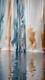 Placeholder: High Fashion show onto the podium. Trend: abstract painting 2024. fabric Abstract Water Reflections