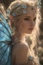 Placeholder: Pointed elven ears,Blonde hair ,Pink dress,Sparkling fairy wings,Very long golden hair,Fairy crown,pointed ears,elven ears,fairy wings,water lilies,sparkling,glittering,flowers,blossoms,golden crown,light pink dress