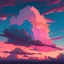 Placeholder: clouds during a sunset, lofi colors, lofi vibes, cool colors