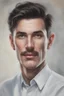 Placeholder: realism portrait, male, diamond face, sharp chin, big lips, big nose, czech, dentist