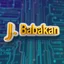 Placeholder: create a logo 3d text "J. Babakan" .for an ai code, artist , 3d graphical Logo ,ai ,code, flow charts blended at background