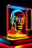 Placeholder: a 3d male face coming out of a tablet screen, inspired by Tim Hildebrandt, futuristic, glowing, sci-fi digital art illustration, stefan koidl inspired