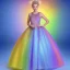 Placeholder: Glittery rainbow ball gown