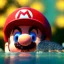 Placeholder: Super Mario underwater with red hat for hair, closed eyes, rtx, reflection, 8k, glow, winning photography, caustics