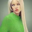 Placeholder: girl green sweater blonde hair laverne dott