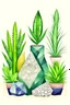 Placeholder: Gemstones and house plants graphic