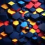 Placeholder: Hyper Realistic Low-Poly Big Hexagonal Patterns with Neon Glow [Navy-Blue Red & Yellow & Rustic Black Background].