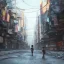 Placeholder: behind photo A young boy walking streets of megacities, tokyo post apocalyptic