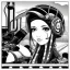 Placeholder: great illustrator, spanish, pencil sketch of a cute girl, beautiful, steampunk syle, black and white. Helmet with tubes. Machinery in the background. High details.