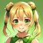 Placeholder: 10 year old girl, golden blonde in pigtails with hairclips in hair, green eyes, anime style,