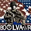 Placeholder: The text "Bolivar appreciates its veterans" with some blue stars and an American flag and a silhouette of a soldier. None of the components of the image should look plastic.