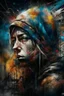 Placeholder: A ultra realistic poster having word sign as “street art ”, by Daniel Castan Carne Griffiths Andreas Lie Russ Mills Leonid Afremov, black background