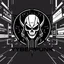 Placeholder: Cyberpunk company logo, cyberpunk, black and white