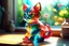 Placeholder: Cute chibi colourful Glass cat in style of Mariya Markina, digital painting; fantasy; very attractive; beautiful; high detail; cinematic postprocessing; acrylic art in sunshine