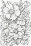 Placeholder: outline art for cute flower coloring pages with which, White background. sketch style, clean line art, white background, no shadow and clear