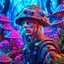 Placeholder: portrait of robotic hippie nephilim army officer inside psychedelic mushroom grove, 8k, down-light, soft light, depth of field, photo realism, trending on art station, high detail