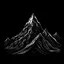 Placeholder: draw a white mountain with black background