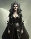 Placeholder: evil queen in black leather gown, busty, cleavage, angry, emperious, 8k resolution concept art portrait by Greg Rutkowski,