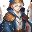 Placeholder: Fantasy World, A boy only wearing a closed wizards robe, and wearing a wizards hat. White Hair. Eyes That Looks Like a Clock.