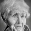 Placeholder: beautiful black and white photo portrait of an old woman white hair