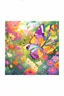 Placeholder: a striking purple butterfly flying by,colorful garden background , child book illustration style, faces must be the same as reference image