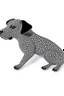 Placeholder: Silver brooch patterned in the shape of a dog Deberman containing crystal white background