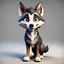Placeholder: create a 3d image of a cute cartoon wolf