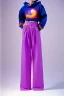 Placeholder: year 1990's women fashion. Karjalainen kuvio, Karjala, "summer combat suit trouser" with low waist, baggy, Combat pants, t-shirt and interesting hoodie with high tippet integrated to bolero. Colors: denim blue, blue, purple, khaki, "pastel light green", lilac, plum, orange, terracotta, red, pink, dark blue, beige. Women models. Starling pattern prints.Jennifer Lopez, Gwyneth Paltrow. intgrated bag. Big tennis shoes on. Cargo pants. Hat with a visor, integrated to AKG-style headphones.