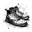 Placeholder: sport trekking boots ink splot