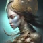 Placeholder: ssango fantasy, fantasy magic, intricate, sharp focus, illustration, highly detailed, digital painting, concept art, matte, artgerm and paul lewin and kehinde wiley, masterpiece silver elephant head bronze Asian African girl nice breast Afo hair turquoise sun rain waves