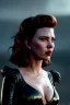 Placeholder: Scarlett Johansen as evil queen in black leather gown, cleavage, angry, stern look, unreal 5, octane render,cinema4d, dynamic lighting, dramatic lighting, 4k, redshift render, highly detailed, hyper realistic