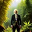 Placeholder: Kyle Rising of Sensi Trails, his handsome and highly detailed white face, long blond hair, gothic, highly detailed, digital painting, highly detailed background of marijuana leaves, artstation, smooth, sharp focus, illustration, art by lisa frank, artgerm and greg rutkowski and alphonse mucha and william adolphe bouguereau, reggae