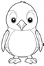 Placeholder: outline art for cute Penguin coloring pages with sitch, white background, Sketch style, full body, only use outline, toddlers style, clean line art, white background, no shadows and clear and well outlined.