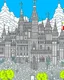 Placeholder: Lineal art colorido Beautiful imposing medieval castle majestic ultra hyper detailed validity 12k maximalista