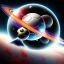 Placeholder: Soccer Outerspace black, earth orbit, volcano and stars