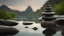 Placeholder: A serene scene captured by Wu Wei, a Shutterstock contest winner. Rocks delicately balanced atop each other in the water form a minimalist, tranquil composition. This image exudes a powerful zen atmosphere, with its soft and natural background. It encapsulates the essence of environmental art and invites meditation in a zen garden or temple.