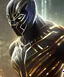Placeholder: black panther, golden armor suit, full body close up, soft light atmosphere, light effect，vaporwave colorful, concept art, smooth, extremely sharp detail, finely tuned detail, ultra high definition, 8 k, unreal engine 5, ultra sharp focus