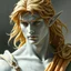 Placeholder: fantasy, dramatic portrait, marble statue of an elf male, marble skin, watercolour, golden hair, warrior, mighty, righteous