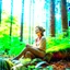 Placeholder: woman relaxing in the forest