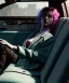 Placeholder: Ultra realistic back seat of limousine image, wide angle view, homeless woman, many color balls, grunge clothing, long hair, smoke, feather long coat, soft color, highly detailed, unreal engine 5, ray tracing, RTX, lumen lighting, ultra detail, volumetric lighting, 3d, finely drawn, high definition, high resolution.