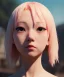 Placeholder: Anime girl cute neck head portrait, warrior costume, village, meditation, cyberpunk, 8k quality