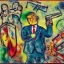 Placeholder: Trump with guns and ammo by chagall