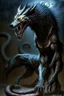 Placeholder: demon huge humanoid wolf with a snake instead of tail humanoid humanoid